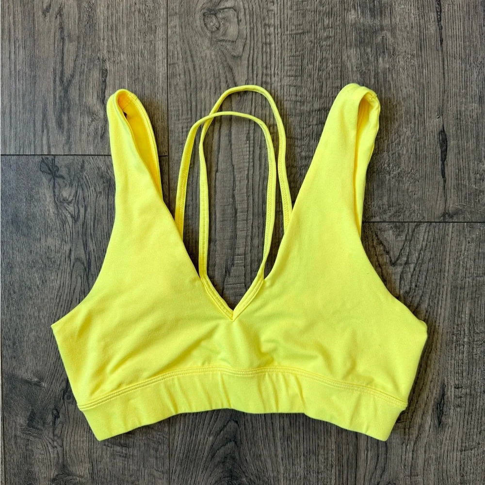 Free People Electric Lemon Strappy Sports Bra